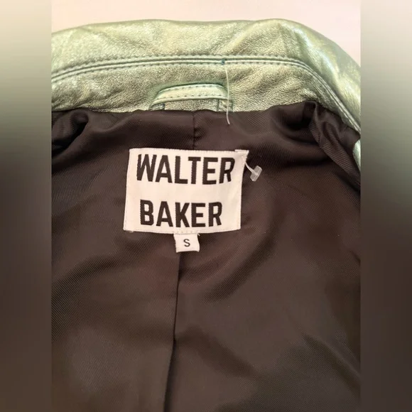 Walter Baker Allison Metallic Leather Moto Jacket -Lambskin - Size S NEW - Picture 14 of 17